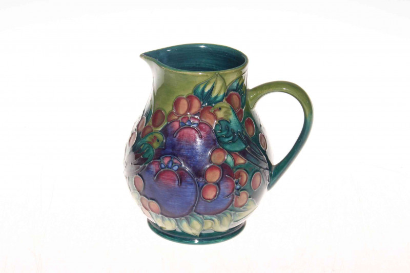 Moorcroft Pottery Finches jug, 15cm.