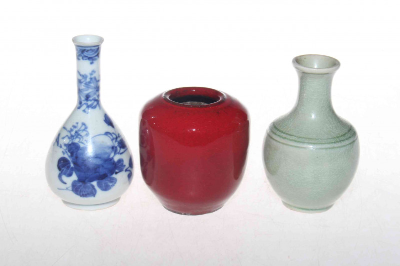 Chinese rouge vase and two others (3).