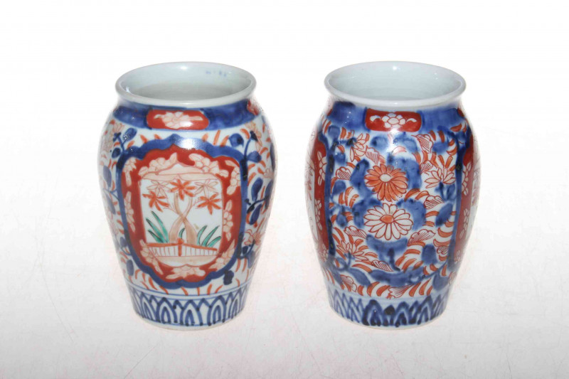 Pair small Imari vases.