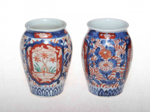 Pair small Imari vases.