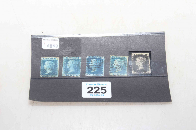 Penny Black and four Blues.