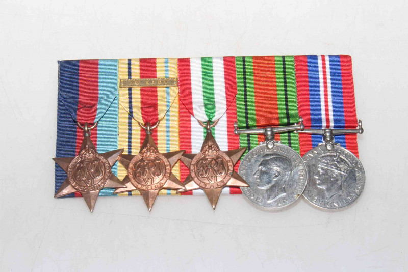 Set of five WWII medals.