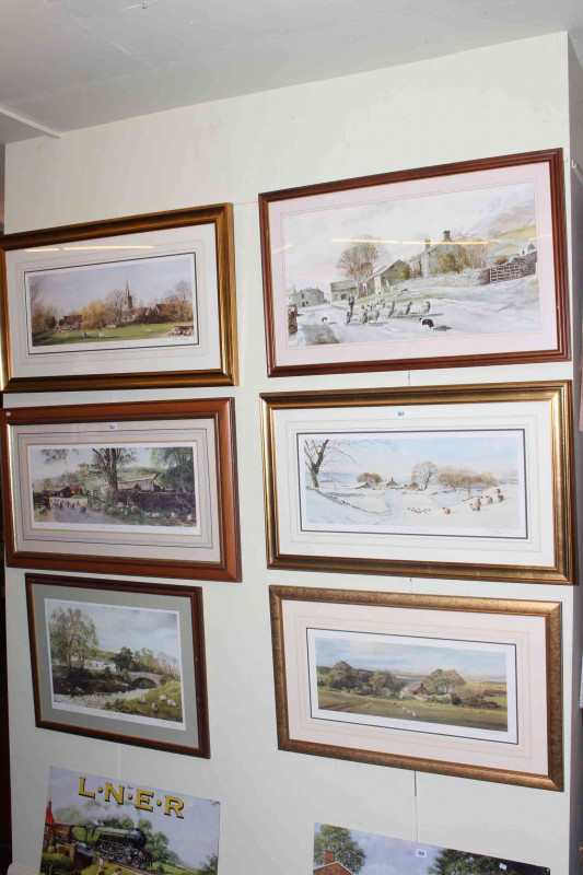 Alan Ingham, six framed limited edition prints.