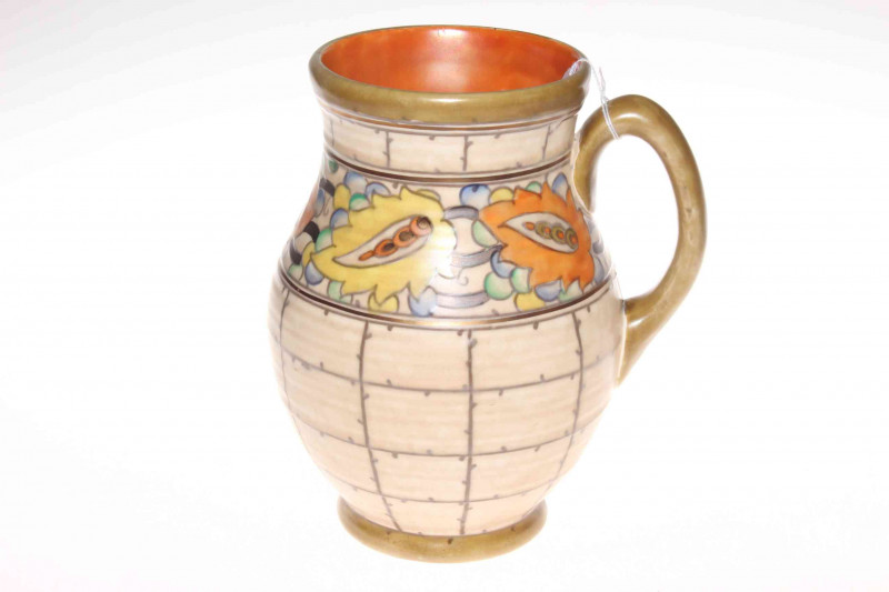 Charlotte Rhead Crown Ducal jug, 22cm.