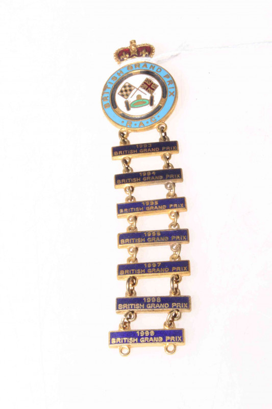 Motor Sport Interest: British Grand Prix badge with bars to 1999.
