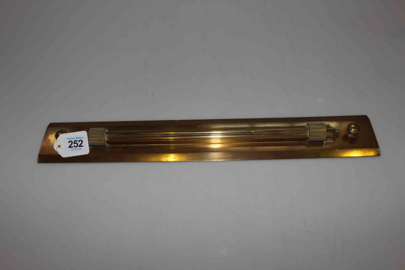 Brass architectural rule by B.J. Hall, London & Birmingham.