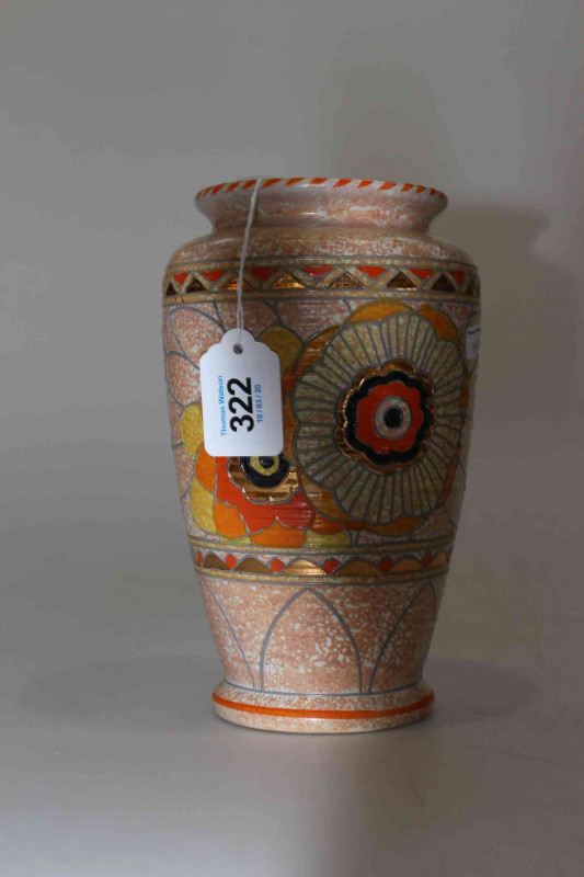 Charlotte Rhead Rhodian vase, 21cm.