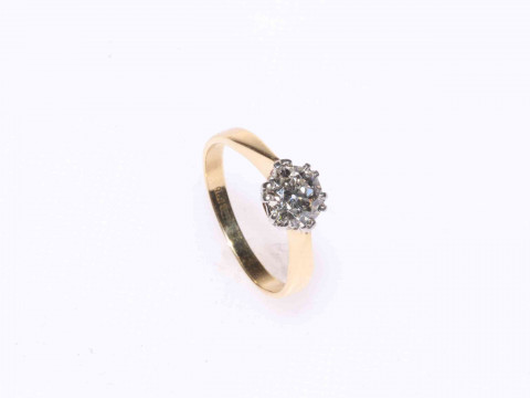 Solitaire diamond ring set in 18 carat gold, approximately 1.25 carat,...