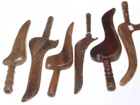 Six vintage knitting sheaths.