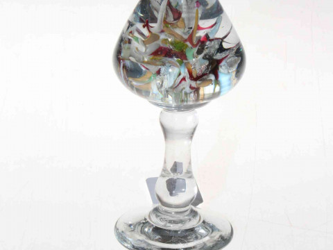 Art glass pedestal paperweight, 17cm.