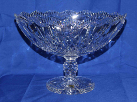 Waterford Crystal scalloped boat bowl, 33cm by 23cm.