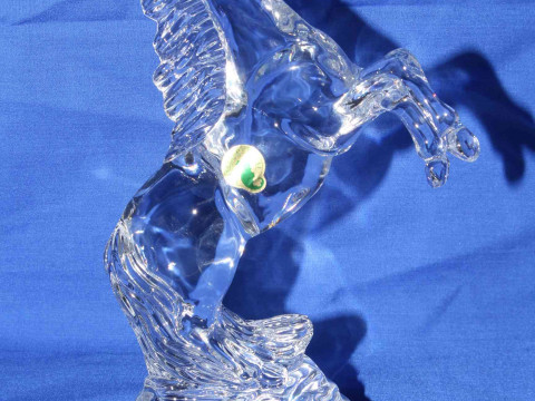 Waterford Crystal rearing horse, 24cm, with box.