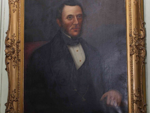 19th Century gilt framed portrait of a gentleman, overall 97cm by 83cm.