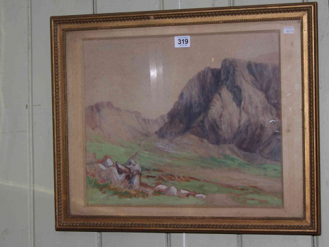 Ward Binks, Precipice, Scafell, unsigned but labelled verso, 32cm by 38cm,...