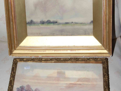 William Lee Hankey, two landscape watercolours, in glazed frames, 15cm...