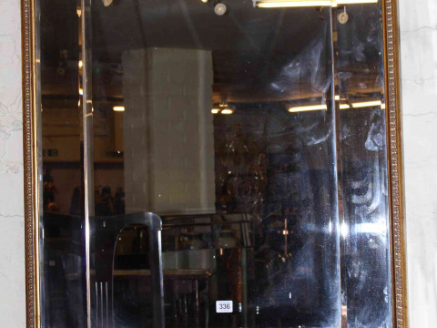 Rectangular gilt framed marginal wall mirror, 100cm by 75cm overall.