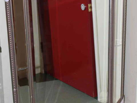 Rectangular silvered frame marginal wall mirror, 119cm by 87cm overall.