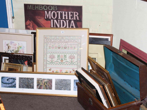 Large collection of prints, watercolours, mirrors, etc.