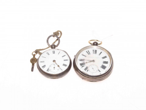 Gents silver pocket watch by Hathern Bros. Manchester, and a second silver...