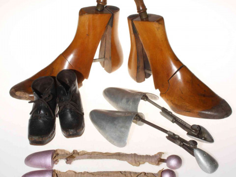 Pair of Peal & Co. Oxford Street, London, mechanical shoe trees, children's...