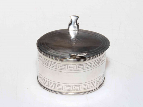 George III silver oval mustard pot by Alexander Field, London 1806.