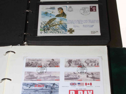 Two RAF cover albums including Alan Cobham, Douglas Bader, Amy Johnson,...