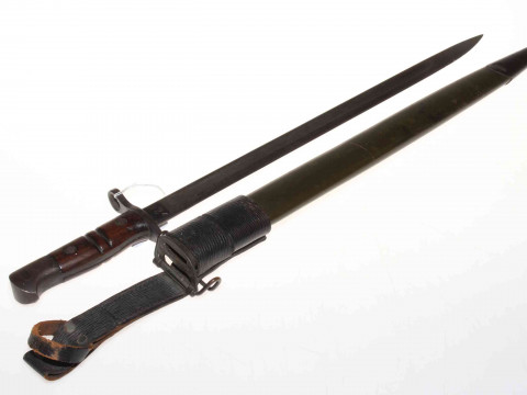 An American 1917 pattern bayonet and scabbard.