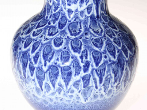 Royal Lancastrian blue and white vase, 26cm.
