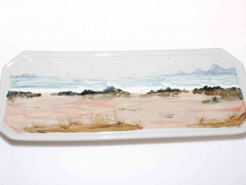 Highland stoneware tray, 43cm by 17cm.