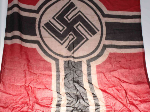 WWII German E-Boat Battleflag with Kriegsmarine Acceptance Stamp (full...