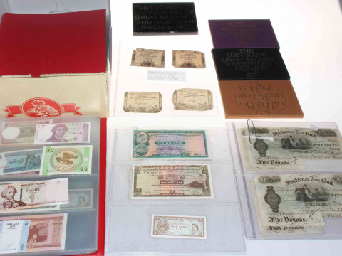 Collection of banknotes including five Backhouse - Stockton Five Pound...