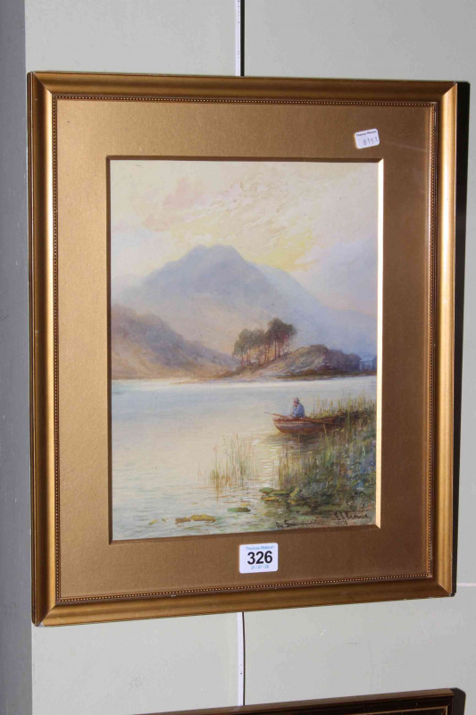 E.A. Krause, On Grasmere, watercolour, signed and titled lower right, 28cm by 21cm, in gilt glazed frame.