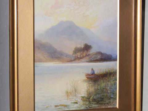 E.A. Krause, On Grasmere, watercolour, signed and titled lower right,...