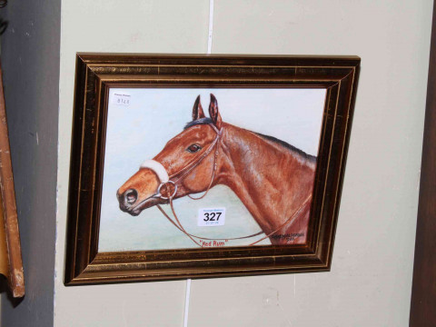 D.M. & E.M. Alderson, 'Red Rum', watercolour, signed, titled and dated...