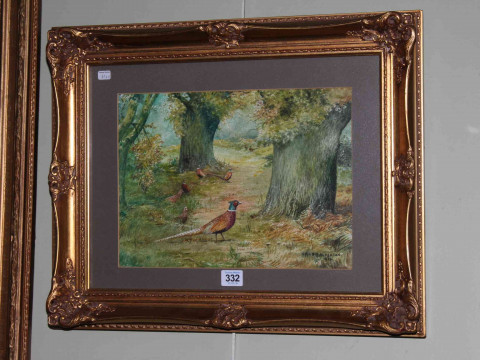 D.M. & E.M. Alderson, Pheasants, watercolour, signed and dated 1976 lower...