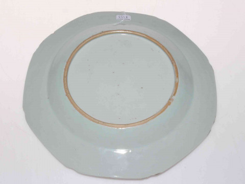 Chinese 18th Century blue and white hexagonal plate, 23cm across. thumbnail