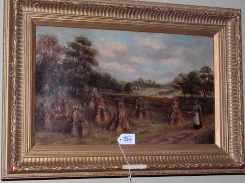 Three gilt framed oils on canvas including pair landscapes. thumbnail
