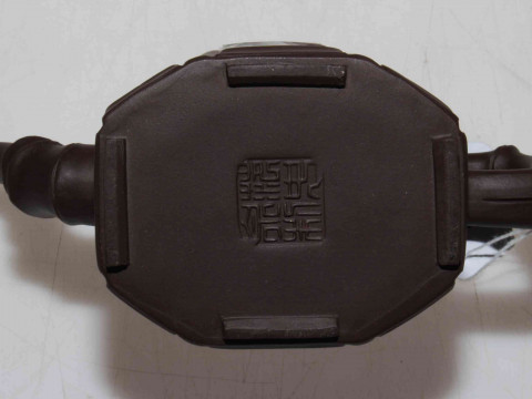 Yixing period teapot with bamboo styled spout and handle. thumbnail