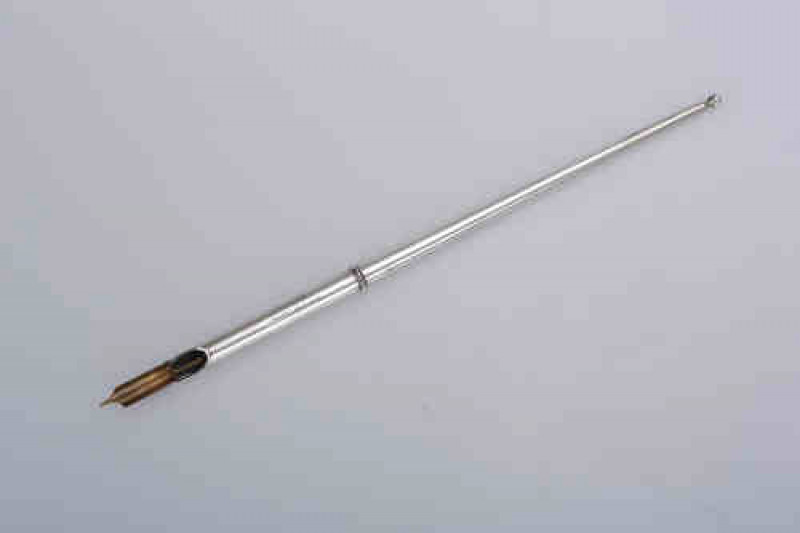 A Sampson Mordan silver dip pen, marks indistinct. 20cm