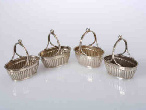 A set of four Victorian silver salts, Horace Woodward & Co, London 1889,...