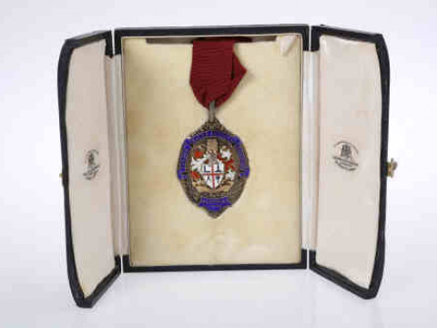 A silver and enamel medal, London Master Builders Association President...