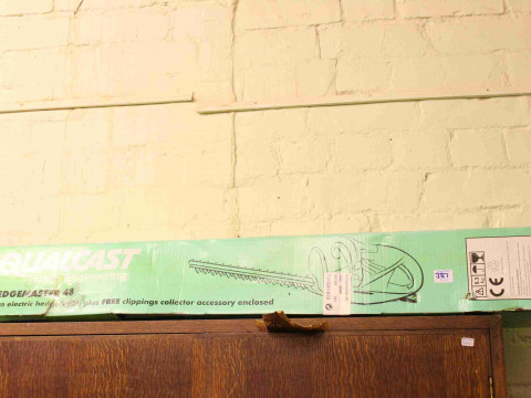 Three electric hedge trimmers including Black & Decker and Qualcast (from a deceased estate). thumbnail