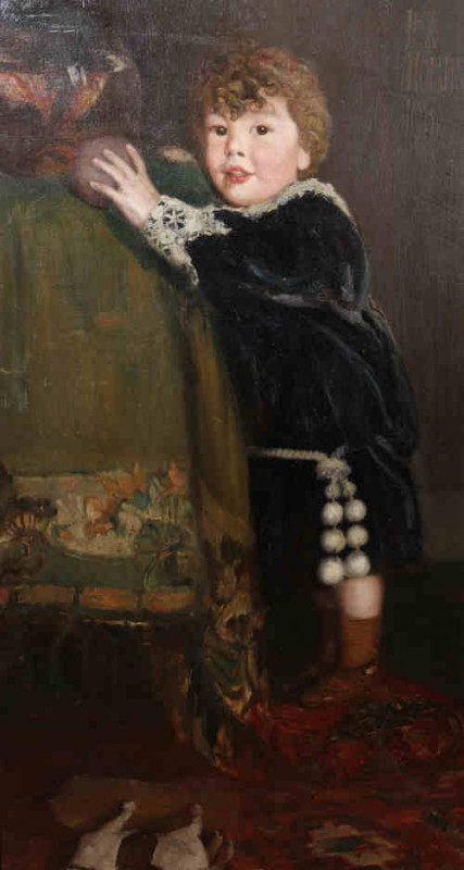 David Forrester Wilson (Scottish, 1873-1950), ''Lex Hornsby, 1903'', signed lower right, oil on canvas, framed. 114cm by 59cm