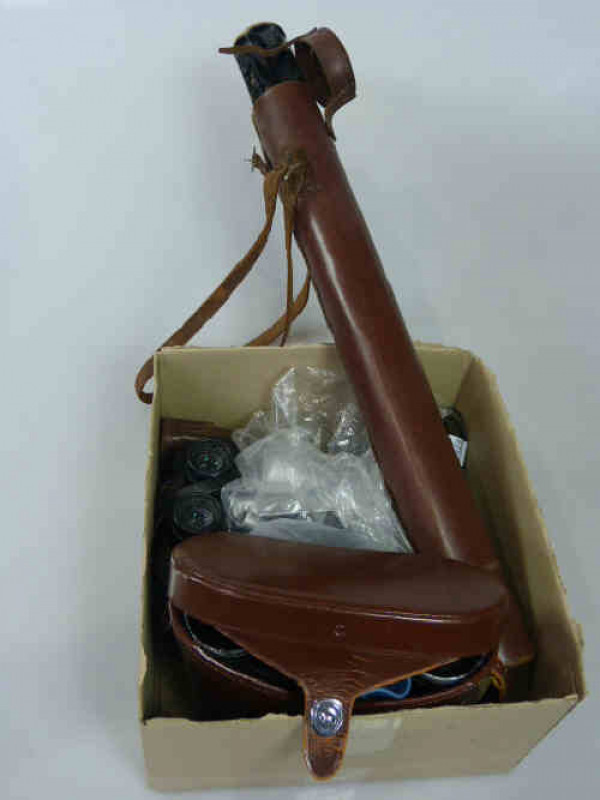 Two Pairs of Binoculars, Telescope, Tripod and Two Cameras