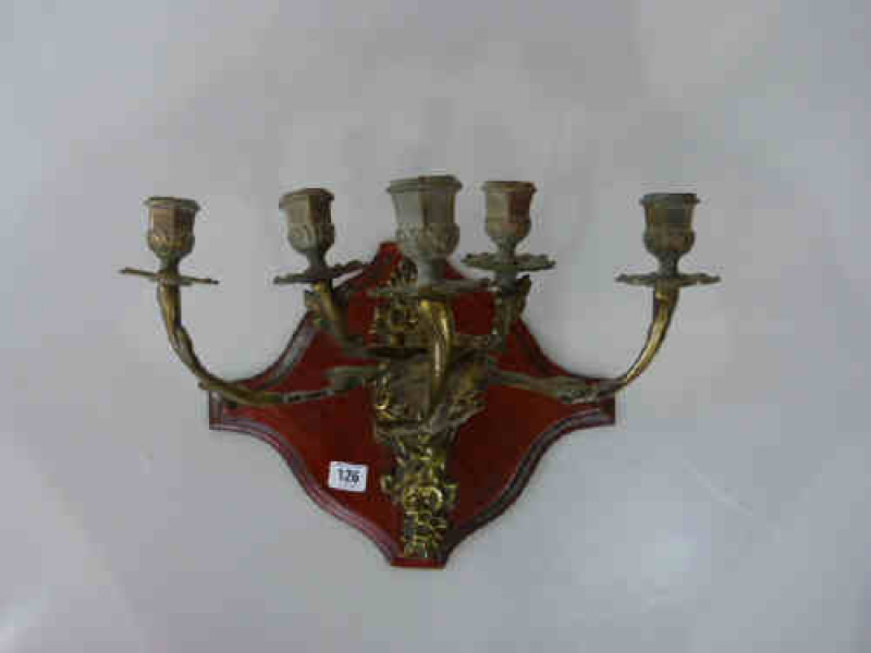 Gilt Metal Five Branch Wall Light