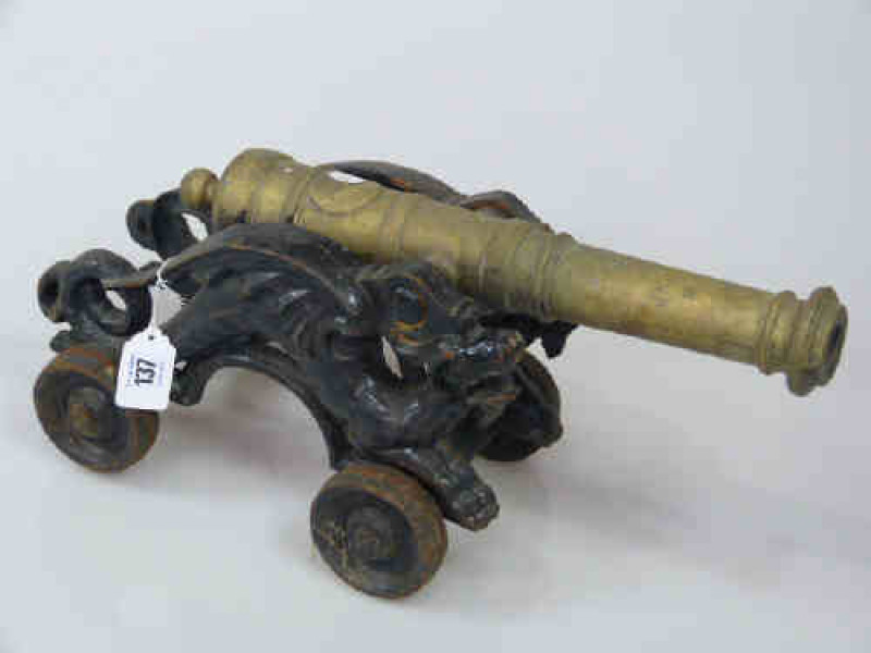 Brass and Metal Table Cannon