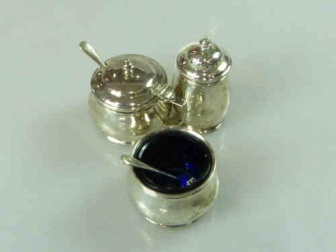 Silver Three-piece Cruet Set