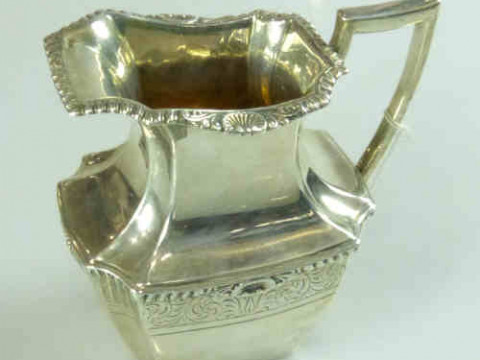 Silver Cream Jug, London 1896, William Hutton & Sons, 8.5 Troy ozs.