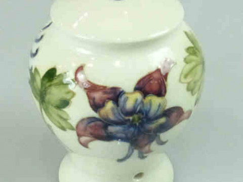 Moorcroft Lamp Base in the columbine pattern