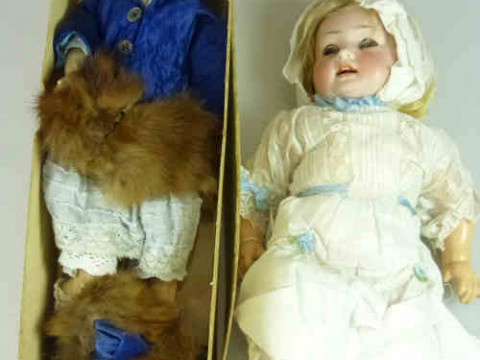 Gebruder Ohlhaver Bisque Head Doll, with impressed Revalo mark and an...